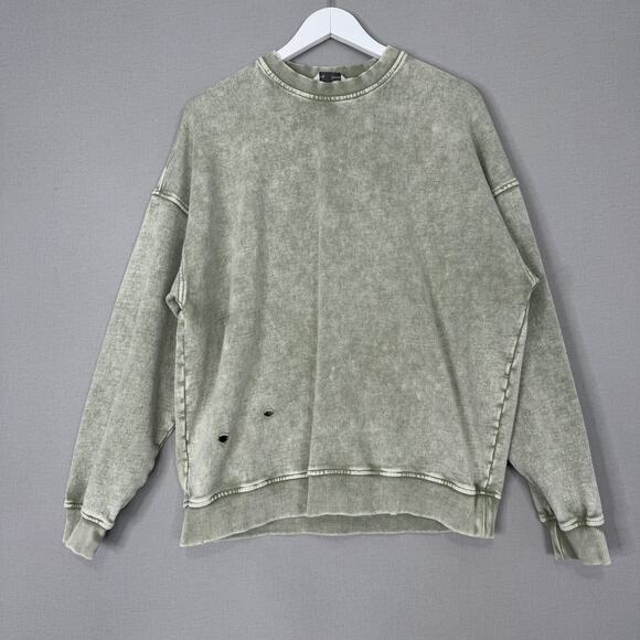 Falling Forward Free People Sweatshirt Womens Medium Green Slouchy Oversized - Picture 2 of 14